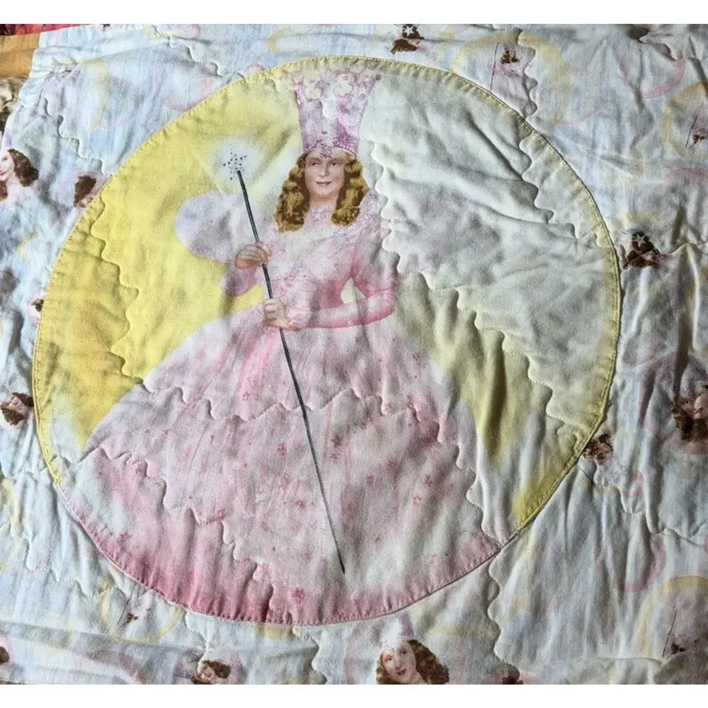 Handmade Wizard of Oz Throw Quilt EUC 63” x 60” REVERSIBLE 3727/20